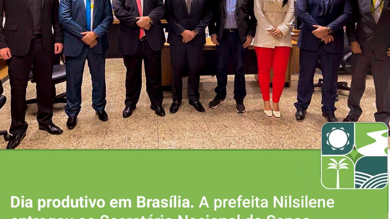 Dia produtivo em Brasília. A prefeita Nilsilene entregou ao Secretário Nacional de Saneamento Básico, Pedro Maranhão as demandas de Alto Alegre. Junto com o deputado Junior Lourenço, buscando benefícios para a cidade.