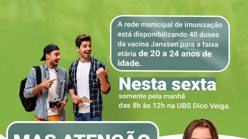 ATENÇÃO! É JANSSEN MEU POVO, DOSE ÚNICA.