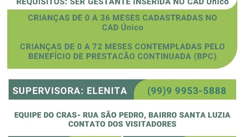 O Criança Feliz tem o objetivo de acompanhar as gestantes a partir do 5° mês de gravidez com atendimento médico e a entrega do enxoval completo para o bebê ao nascer.