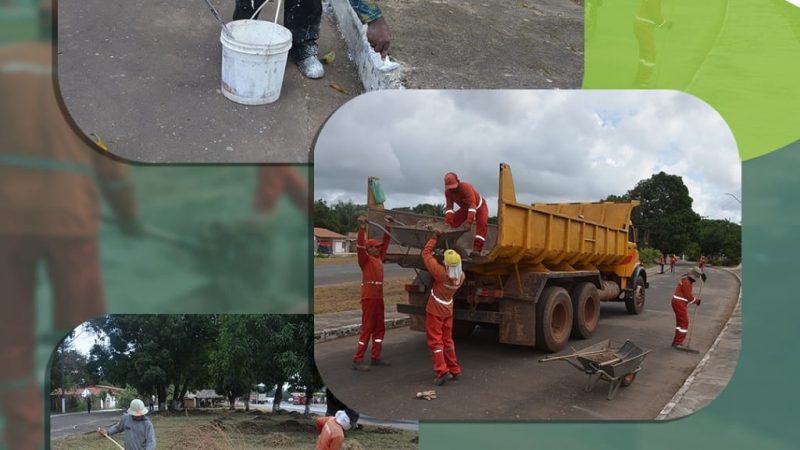 [Limpeza pública] Mutirão da limpeza chega no povoado Matinha. Equipes fazem a variação, limpeza dos meios fios, promovendo um novo visual nas ruas e avenidas.