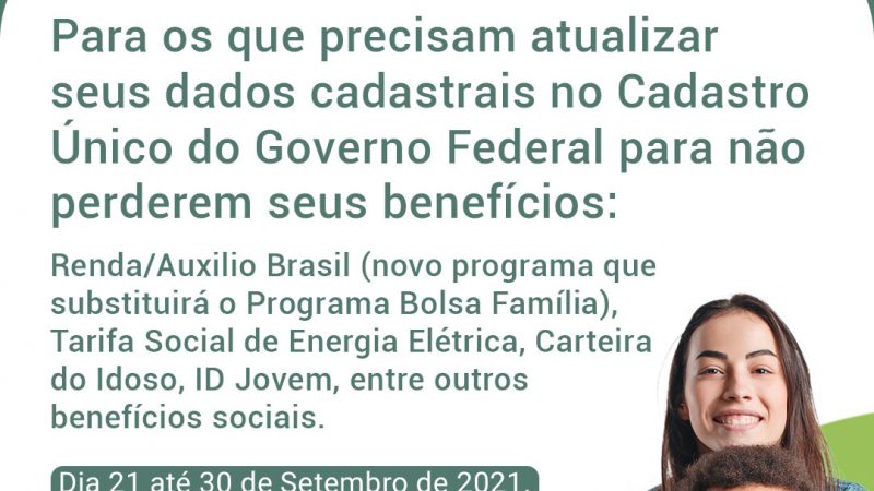 Atualiza seus dados cadastrais no cadastro único do Governo Federal.