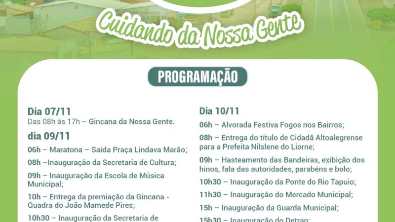 Confira a programação de aniversário de Alto Alegre do Maranhão