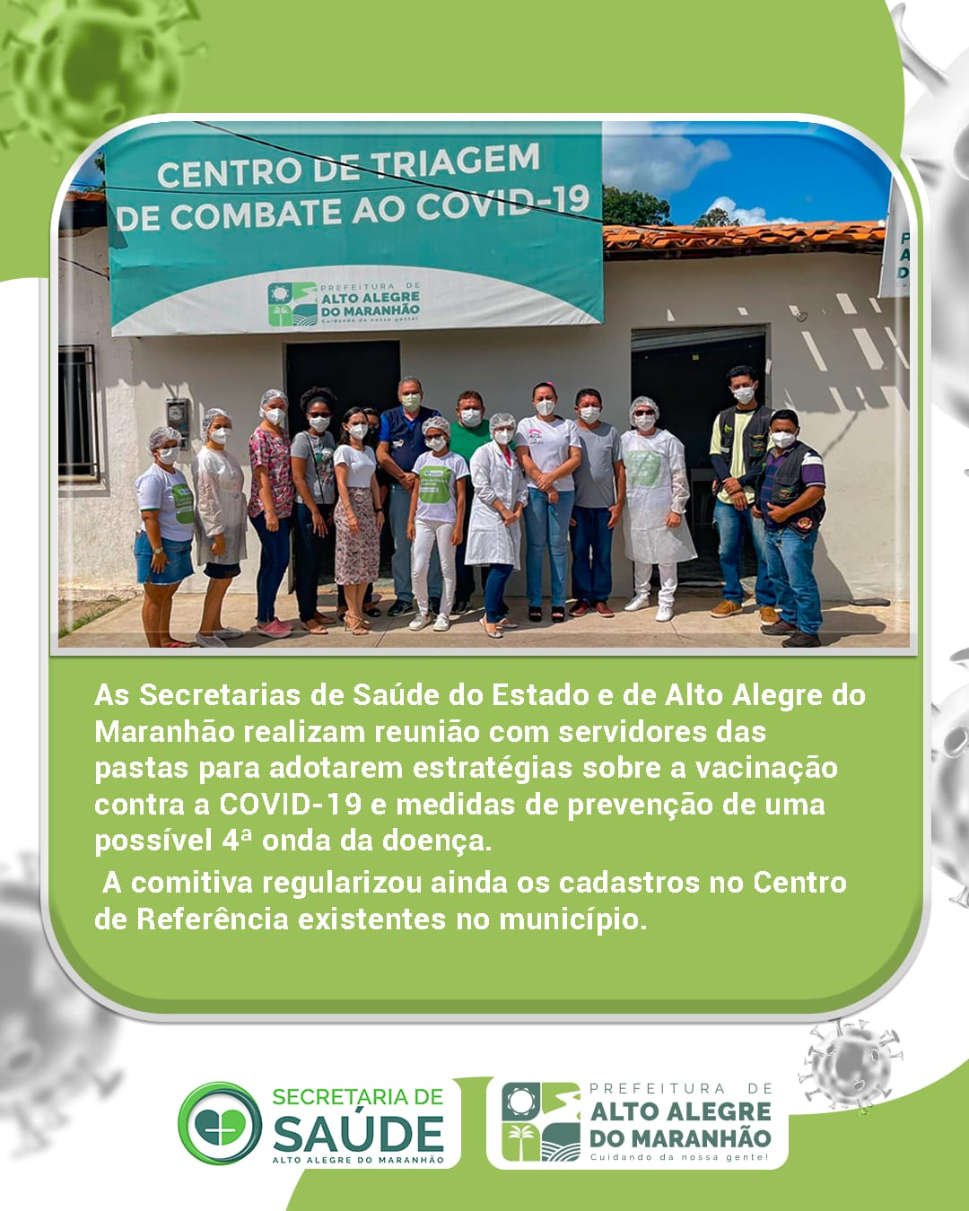 A Secretaria Municipal de Saúde teve a honra de receber a comitiva de Apoio Institucional Contra Covid 19, liderada por Dr. Sérgio Lopes, da Secretaria de Estado da Saúde