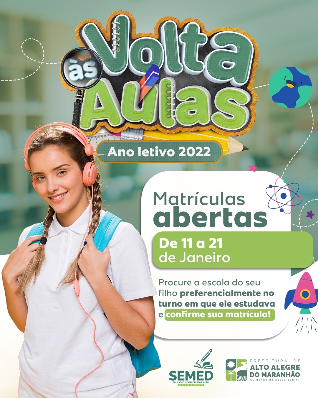 ATENÇÃO PAIS!! MATRÍCULAS ESCOLARES ABERTAS