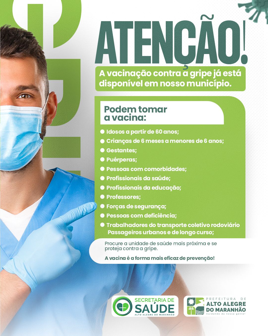 Prefeitura de Alto Alegre do Maranhão disponibiliza vacina contra a gripe