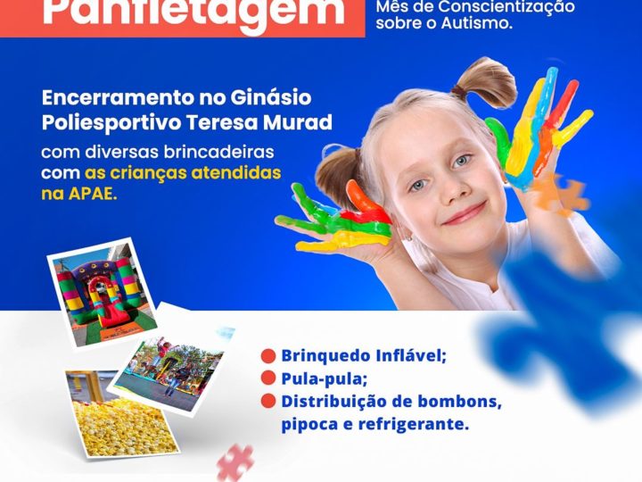 A Prefeitura Municipal de Alto Alegre do Maranhão convida toda a população para participar do adesivaço e panfletagem no Dia D da Conscientização sobre o Autismo